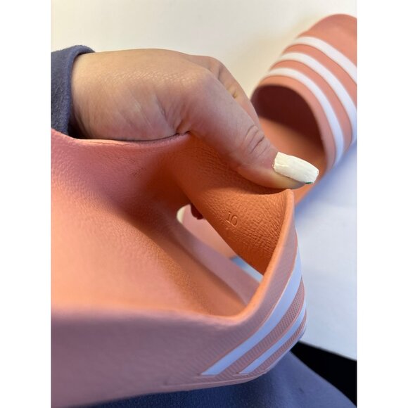 Adidas pink & white slides‎ (size 10) - Picture 7 of 7